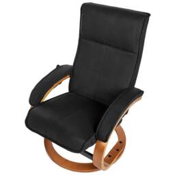 Wyld and Coco Black Retro Recliner Armchair Footstool Polyester Upholstery - thumbnail 7