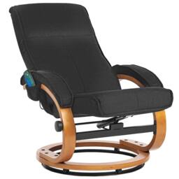 Wyld and Coco Black Retro Recliner Armchair Footstool Polyester Upholstery - thumbnail 5
