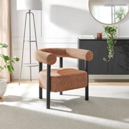 FurnitureboxUK Mirabel Fabric Accent Tub Chair in Orange