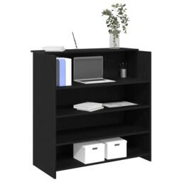 Berkfield Home Reception Desk Black Oak 100x50x103.5 cm Engineered Wood - thumbnail 2