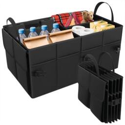 NESTLUNE Car Boot Organiser Portable Foldable Heavy Duty Large Car in Black - thumbnail 3