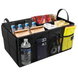 NESTLUNE Car Boot Organiser Portable Foldable Heavy Duty Large Car in Black