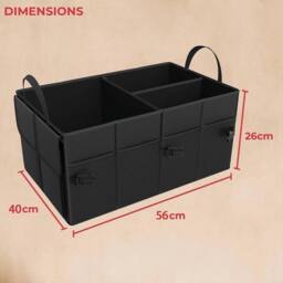 NESTLUNE Car Boot Organiser Portable Foldable Heavy Duty Large Car in Black - thumbnail 2