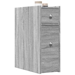 Berkfield Home Narrow Bathroom Cupboard with Wheels Grey Sonoma Engineered Wood - thumbnail 2