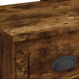 Berkfield Home Dressing Table with LED Lights Smoked Oak 90x42x132.5 cm in Brown - thumbnail 9