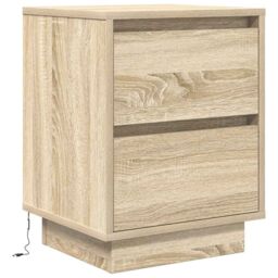 Berkfield Home Bedside Cabinets with LED Lights¬†2 pcs Sonoma Oak 38x34x50 cm - Size: 38 x 34 x 50 cm - thumbnail 7