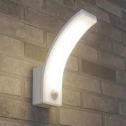 CGC Lighting Paris White Curved LED Wall Light with PIR Motion Sensor Full Opal Front Diffuser - thumbnail 1