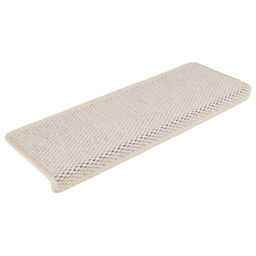 Berkfield Home Stair Mats Self-adhesive Sisal-Look 15 pcs 65x21x4 cm Cream - Size: Medium - thumbnail 3