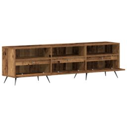 Berkfield Home TV Cabinet Old Wood 150x30x44, 5 cm Engineered Wood in Brown - thumbnail 5