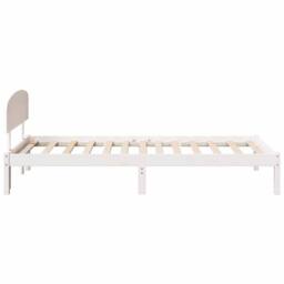 Berkfield Home White Bed Frame with Headboard White 90x200 cm Solid Wood Pine - thumbnail 6