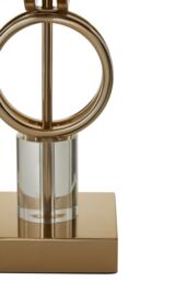 Orsina Gold Finish Table Lamp with Dual Ring Base, Modern Black & Gold Fabric Shade Lamp, Accent Table Light - thumbnail 4