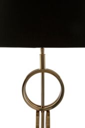 Orsina Gold Finish Table Lamp with Dual Ring Base, Modern Black & Gold Fabric Shade Lamp, Accent Table Light - thumbnail 5