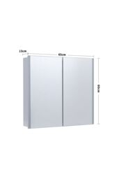 Living and Home Wall Mount LED Bathroom Mirror Cabinet with Defogger, Shaver Socket in Silver - thumbnail 6