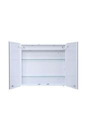 Living and Home Wall Mount LED Bathroom Mirror Cabinet with Defogger, Shaver Socket in Silver - thumbnail 5