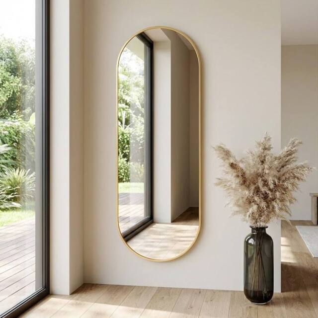 Garden Greatness Maison Gold Arch Full Length Mirror in White