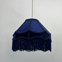 K LIVING Tassle 12inch Navy Traditional Shade with Tassels