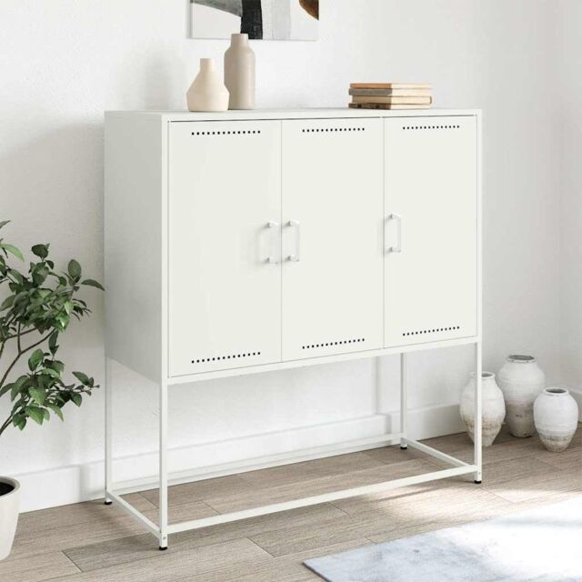Berkfield Home Highboard White 100.5x39x107 cm Steel - image 1