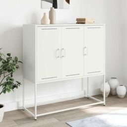 Berkfield Home Highboard White 100.5x39x107 cm Steel