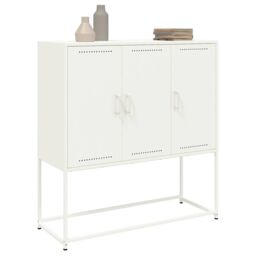 Berkfield Home Highboard White 100.5x39x107 cm Steel - thumbnail 5