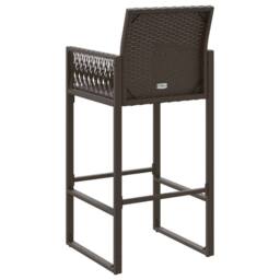 Berkfield Home Garden Bar Stools 2 pcs Brown Poly Rattan - thumbnail 7