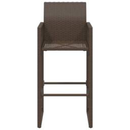 Berkfield Home Garden Bar Stools 2 pcs Brown Poly Rattan - thumbnail 5