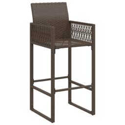 Berkfield Home Garden Bar Stools 2 pcs Brown Poly Rattan - thumbnail 4