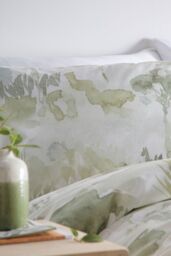 Appletree 'Edale' 100% Cotton Duvet Cover Set With Contrast Piping in Green - Size: Single - thumbnail 2