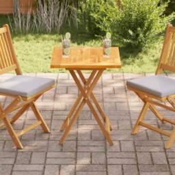 Berkfield Home Table Top Solid Teak Wood 60x60x2.5 cm in Brown - thumbnail 2