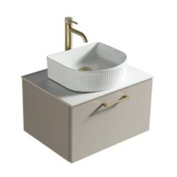 Bathroom Kingdom Piatta Soft Coffee Wall Hung Basin Vanity 600mm in Taupe - thumbnail 1