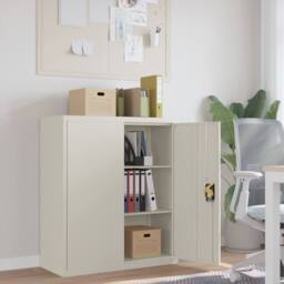 Berkfield Home File Cabinet White 90x40x105 cm Steel - Size: 90 x 40 x 105 cm - thumbnail 2