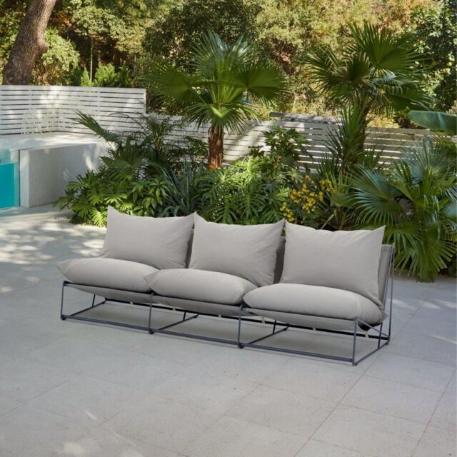 Home Detail Marina Steel 3 Seater Garden Chair in Grey - image 1