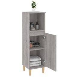 Berkfield Home Bathroom Cabinet Grey Sonoma 30x30x100 cm Engineered Wood - Size: 30 x 30 x 100 cm - thumbnail 4