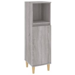 Berkfield Home Bathroom Cabinet Grey Sonoma 30x30x100 cm Engineered Wood - Size: 30 x 30 x 100 cm - thumbnail 2