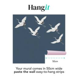 Superfresco Easy Cranes in Flight Midnight Print To Order 3m x 2.8m Mural in Purple - thumbnail 3