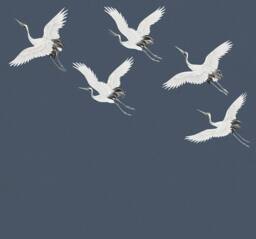 Superfresco Easy Cranes in Flight Midnight Print To Order 3m x 2.8m Mural in Purple - thumbnail 2