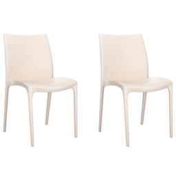 Berkfield Home Garden Chairs 2 pcs Cream 50x46x80 cm Polypropylene in Beige - Size: 50 x 46 x 80 cm - thumbnail 2