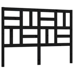 Berkfield Home Beautiful Bed Headboard Black 126x4x104 cm Solid Wood Pine - Size: 126 x 4 x 104 cm - thumbnail 3