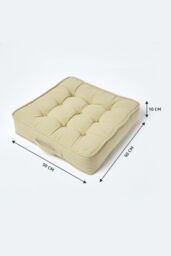 Homescapes Cotton Armchair Booster Cushion in Light Green - Size: 50 cm x 50 cm - thumbnail 5