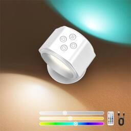 SPETLEK Rechargeable RGB LED Wall Light Magnetic 360° Living Room in White - thumbnail 3