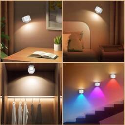 SPETLEK Rechargeable RGB LED Wall Light Magnetic 360° Living Room in White - thumbnail 1