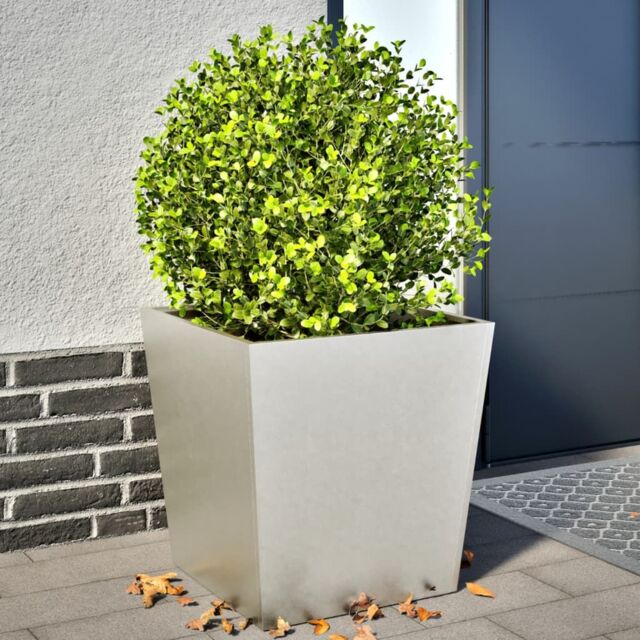 Berkfield Home Garden Planters 50x50x50 cm 2 pcs Stainless Steel in Black - Size: 50 x 50 x 50 cm - image 1