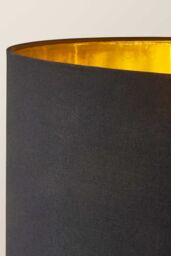 ValueLights Christina Fabric with Metallic Gold Inner Drum Shade Gold Palm Leaf Floor Lamp in Black - thumbnail 4