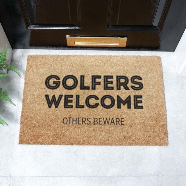 Artsy Mats Golfers Welcome Others Beware Doormat (60 x 40cm) in Brown - Size: 40 cm x 60 cm - image 1