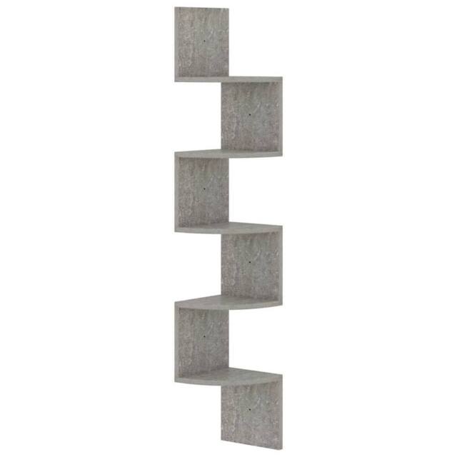 Berkfield Home Wall Corner Shelf Concrete Grey 19x19x123 cm Engineered Wood - Size: 19 x 19 x 123 cm - image 1