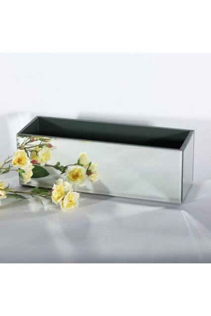 KDMD Mirror Rectangular Trough Planter 30cm L in Silver - image 1
