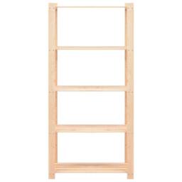 Berkfield Home Durable 5-Tier Storage Racks 2 pcs 80x38x170 cm Solid Pinewood 250 kg in Beige - Size: 80 x 38 x 170 cm - thumbnail 4