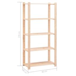 Berkfield Home Durable 5-Tier Storage Racks 2 pcs 80x38x170 cm Solid Pinewood 250 kg in Beige - Size: 80 x 38 x 170 cm - thumbnail 8