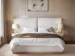 Solace+Co Vera Hotel Bed with Bedside Tables Cream - Size: Double - thumbnail 2