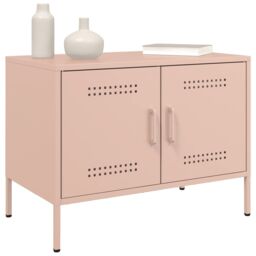 Berkfield Home TV Cabinets 2 pcs Pink 68x39x50.5 cm Steel - thumbnail 4