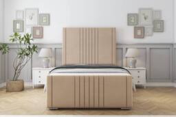 "Sloomy Harrington Plush Frame-Mattress - 50"" Upholstered Headboard in Stone - Size: Small Single" - thumbnail 1